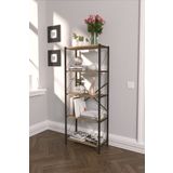 Dizaynmotion 150 Cm 5 Raflı Kitaplık - Ceviz Rengi