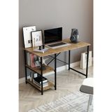 DizaynMotion 2 Raflı Çalışma Masası 60x120 - Bilgisayar Ofis Ders Masası Ceviz