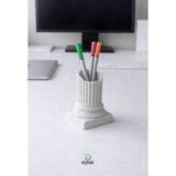 Dizge Antik Sütun Kalemlik – Minimalist Masaüstü Kalemlik | Dekoratif Ofis Düzenleyici-Dekoratif Kalemlik - 001-Taş - 10X7 CM - MERMER