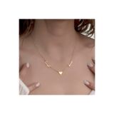 DIZY SILVER 22K ALTIN KAPLAMA ARAP HARFLİ KOLYE, 925 AYAR GÜMÜŞ, KALPLİ ANLAMLI TASARIM, ZARİF HEDİYE