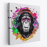 Dj Maymun PopArt Dekoratif Kanvas Tablo, Duvar Dekoru 5063