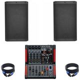 Dj Pro Hazır 1800 Watt Pasif Ses Sistemi Paket-5 - Siyah