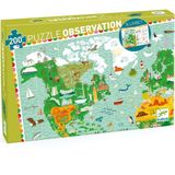 Djeco 200 Parça Around The World Klasik Puzzle 3+ Yaş Eğitici Hayvan Teması ile Zeka Geliştirici