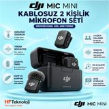 Djı ,üç Farklı Ses Tonu Ön Ayarı, Çoklu Cihaz Bağlantısı ile Mic Mini Kablosuz 2 Kişilik Mikrofon Seti - 2 KİŞİLİK MİCROFON SETİ - Gri