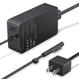 DJW Microsoft Surface Book 1/2, Surface Go 1/2, Surface Pro 3, Surface Pro 4, Surface Pro 5, Surface Pro 6 için 15V 2,58A 44W AC Adaptör/Güç Kablosu Kaynağı