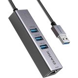 DK-AC-USB332GL USB Type-A To RJ45 Gigabit Ethernet ve 3xusb 3.0 Hub Çoklayıcı Adaptör, Siyah