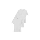 DK DAKSEL Regular Fit%100 Pamuklu Basic Kadın T-shirt 3 Lü Paket DKS-3500 (Beyaz-Beyaz-Beyaz/XL)