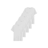DK DAKSEL Relaxed Fit%100 Pamuklu Basic Kadın T-shirt 5 Li Paket DKS-5500 (Beyaz-Beyaz-Beyaz-Beyaz-Beyaz/M)