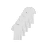 DK DAKSEL Relaxed Fit%100 Pamuklu Basic Kadın T-shirt 5 Li Paket DKS-5500 (Beyaz-Beyaz-Beyaz-Beyaz-Beyaz/S)