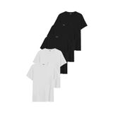 DK DAKSEL Relaxed Fit%100 Pamuklu Basic Kadın T-shirt 5 Li Paket DKS-5500 (Siyah-Siyah-Siyah-Beyaz-Beyaz/L)