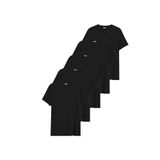DK DAKSEL Relaxed Fit%100 Pamuklu Basic Kadın T-shirt 5 Li Paket DKS-5500 (Siyah-Siyah-Siyah-Siyah-Siyah/M)