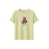 DK DAKSEL Shopaholic Teddy Bear Grafik Baskılı Tişört,%100 Pamuk, Kısa Kollu, Oversize Rahat Kesim, Yuvarlak Yaka, (Sarı, M)