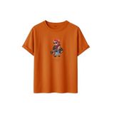 DK DAKSEL Shopaholic Teddy Bear Grafik Baskılı Tişört,%100 Pamuk, Kısa Kollu, Oversize Rahat Kesim, Yuvarlak Yaka, (Turuncu, XL)