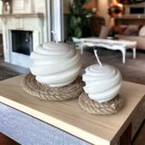 DK Home 2'li Dekoratif Mum Soya Wax Mum Beyaz Sabun Kokulu - 2 Adet