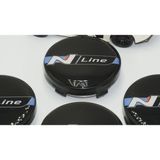 Dk Hyundai N Line Logo Jant Göbeği Siyah Kapak Seti 60MM