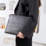 DK LEATHER 12.9 13 13.3 13.6 Inç Uyumlu Tablet Notebook Laptop Kılıfı M1 M2 M3 Macbook Air Pro Evrak Portföy Çanta - Gri