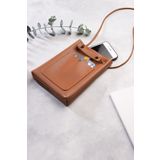 DK LEATHER Kadın Kahverengi Küçük Cepli Omuz Askılı Çapraz Kadın Çantası, Minimal Telefon Çantası