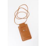 DK LEATHER Kadın Kahverengi Omuz Askılı Küçük Telefon Çantası Kılıfı Kart Bölmeli Yürüyüş Çantası