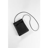 DK LEATHER Kadın Siyah Küçük Cepli Omuz Askılı Çapraz Kadın Çantası, Minimal Telefon Çantası