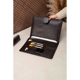 Dk Leather Kahverengi Pu Deri Laptop Macbook Laptop Organizeri 13, 13.3, 13.6 Inch M1 M2 M3 Laptop Pro Air Organizer Kılıf Evrak Çantası - Koyu Kahverengi