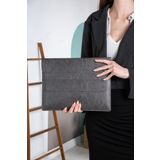 DK LEATHER Pu Deri Gri 13 13.3 13.6'' Notebook Laptop Kılıfı Macbook Air Pro M1 M2 M3 Uyumlu Evrak Çanta