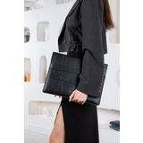 DK LEATHER Pu Deri Siyah 13 13.3 13.6 Inç Notebook Laptop Kılıfı Macbook Air Pro M1 M2 Evrak Çantası Portföy