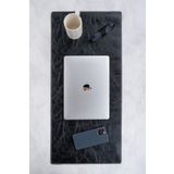 DK LEATHER Siyah Gri Çift Renkli Masa Çalışma Matı Sümen–geniş Mousepad- Yeni Iş Ofis Hediyesi Dekorasyonu