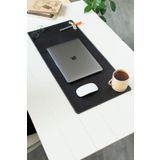 DK LEATHER Siyah Masa Matı- Laptop Altlığı - Sümen Takımı - Geniş Mousepad -