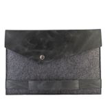 Dk Leather Unisex Zeugma Hakiki Deri ve Keçeli Macbook Pro 13 Inc/Macbook Air 13.3 Inc/Microsoft Surface Kılıfı/Çantası (SİYAH)
