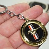 Dk Mustang Gt Logo Gold Metal Çift Yön Anahtarlık
