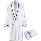 DK Store Livenza Beyaz Pamuklu Pike Unisex Bornoz Havlu Seti
