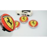 Dk Tuning Ferrari Jant Göbeği Kapak Seti 60MM - Sarı - 17 inç