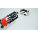 Dk Tuning S3 Gumus Kirmizi 3D On Panjur Logo Audi Ile Uyumlu