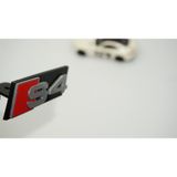 Dk Tuning S4 Gri Kırmızı Ön Panjur Izgara Logo Arma Audi İle Uyumlu Bagaj Arma