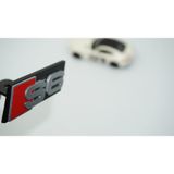 Dk Tuning S6 Gri Kırmızı Ön Panjur Izgara Logo Arma Audi İle Uyumlu Bagaj Arma