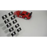 DK Tuning Skoda Logo 3D Cam Açma Torpido Konsol Ayna Çıkartma Seti - 11x18 mm - Siyah