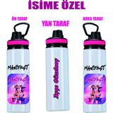 Dkdz Shop Manifest Çizim Baskılı Isime Özel Metal Suluk 800ML - Pembe - 004