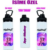 Dkdz Shop Manifest Çizim Baskılı Isime Özel Metal Suluk 800ML -Siyah - 004
