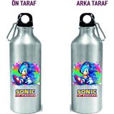 Dkdz Shop Metal Gumus Kancalı Baskılı Su Matarası 600ML. - 011