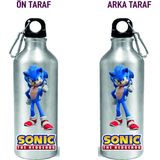 Dkdz Shop Metal Gumus Kancalı Baskılı Su Matarası 600ML. - 013