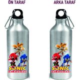 Dkdz Shop Metal Gumus Kancalı Baskılı Su Matarası 600ML. - 014