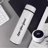Dkdz Shop Öğretmenler Günü Dereceli Çelik Dijital LED Sıcaklık Göstergeli Akıllı Termos Matara Isim Baskılı 500ML - 500 ml - Beyaz
