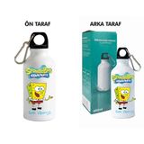 Dkdz Shop Sunger Bobbb Baskılı Kancalı Metal Suluk - 600ML - Beyaz