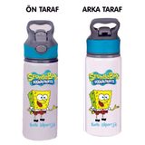 Dkdz Shop Sunger Bobbb Baskılı Mavi Pipetli Metal SULUK-650ML. - Yavruağzı - Kiremit
