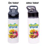Dkdz Shop Sunger Bobbb Baskılı Pipetli Metal SULUK-650ML. - Taş - Ekru - Antrasit