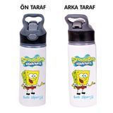 Dkdz Shop Sunger Bobbb Baskılı Pipetli Metal SULUK-650ML. - Yavruağzı - Kiremit