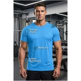 DKECCI Erkek Dry Touch Kumaş Çabuk Kuruyan Nefes Alabilen Spor Tişört Fitness ve Antrenman T-shirt