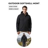 DKECCI Kapüşonlu Taktikal Outdoor Softshell Mont Siyah Rüzgar Kesici