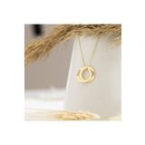 Dkmn Silver Isimli Çift Halkalı Gümüş Kolye - Renk Gold