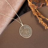 Dkmn Silver Nazar Duası Daire Biçimli Gümüş Kolye Kadın Gümüş Kolye Dualı Kolye - 50 cm